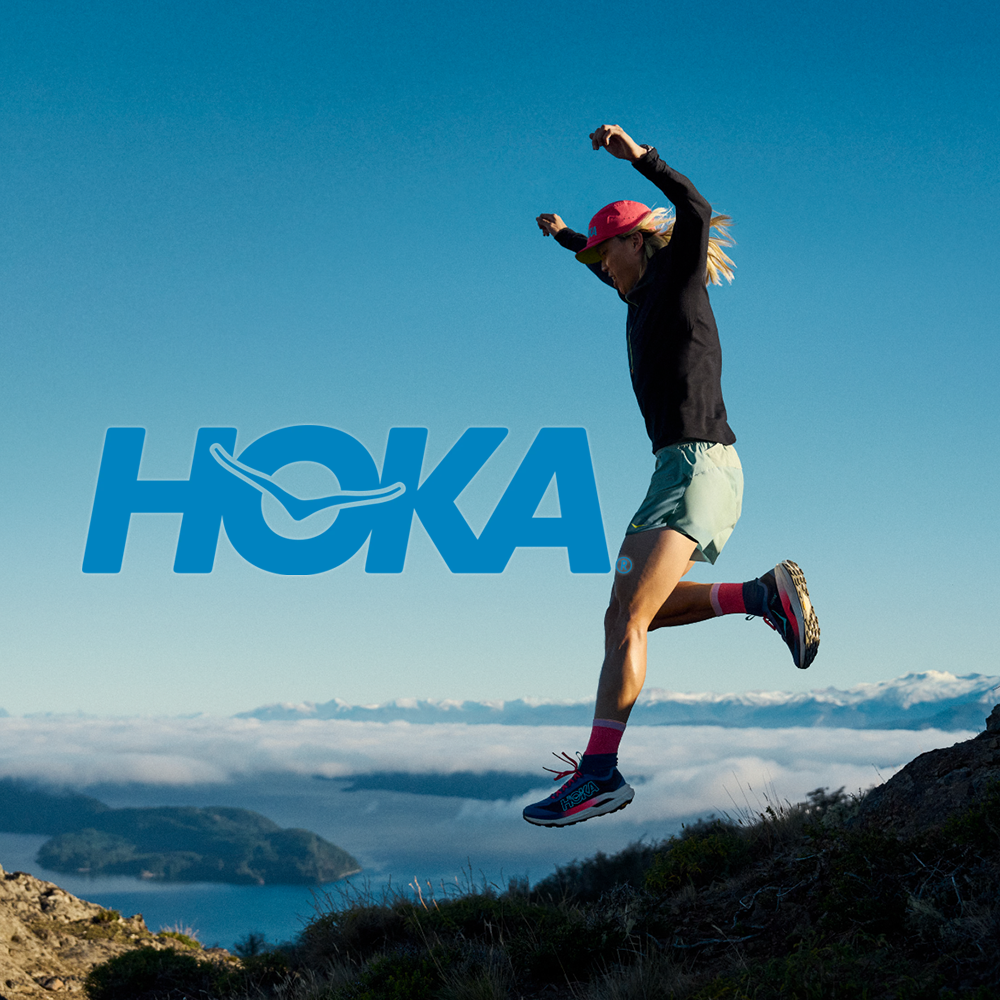 man with hoka shoes